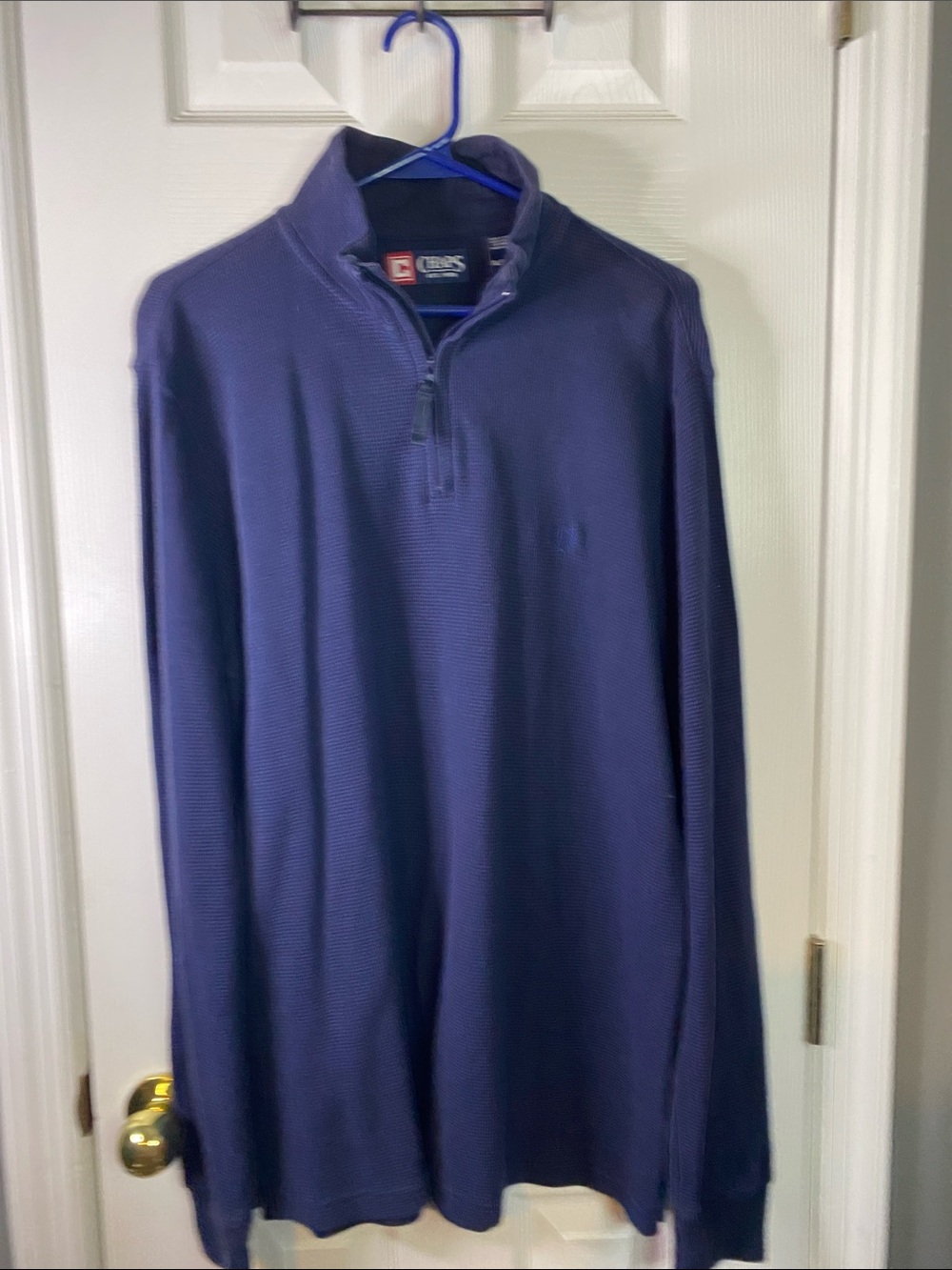 Chaps Men's Dark Blue Quarter-Zip Pullover Sweater Size XLarge.